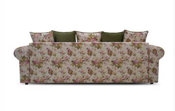 Прямой диван Ameli (Arcadia rose+shaggy green+glance bone) в Первоуральске - предосмотр 2