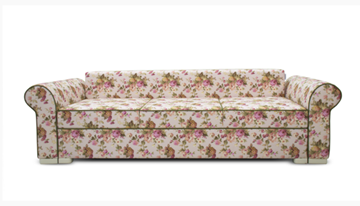 Прямой диван Ameli (Arcadia rose+shaggy green+glance bone) в Асбесте - предосмотр 3