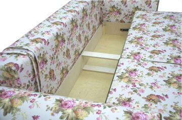 Прямой диван Ameli (Arcadia rose+shaggy green+glance bone) в Асбесте - предосмотр 5