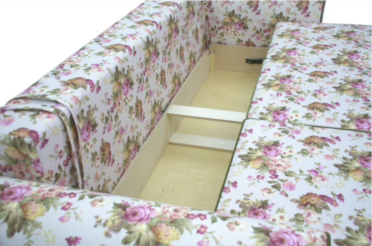 Прямой диван Ameli (Arcadia rose+shaggy green+glance bone) в Первоуральске - изображение 5