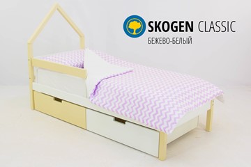 Детская кровать-домик мини Skogen бежево-белый в Екатеринбурге