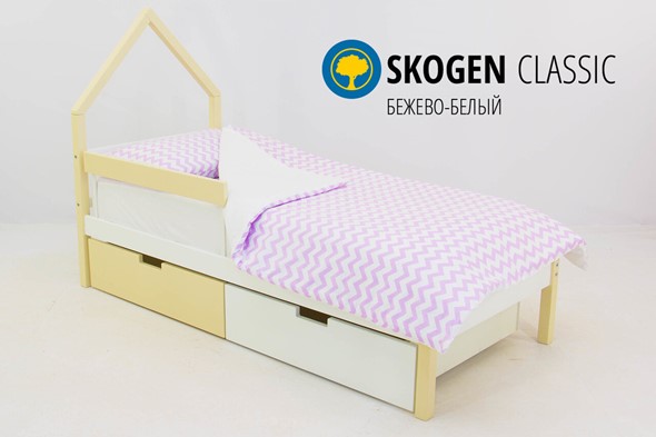 Детская кровать-домик мини Skogen бежево-белый в Кушве - изображение
