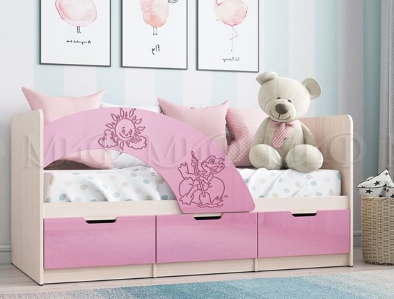 Кровать детская Юниор-3, Розовый металлик в Екатеринбурге - изображение