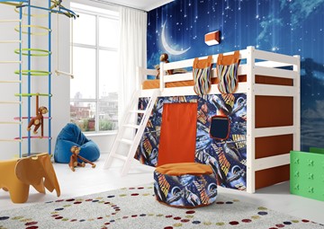 Кровать-чердак в детскую Соня, Вариант 6 Белый в Екатеринбурге