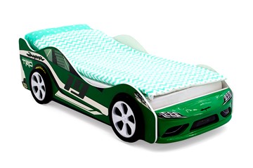 Кровать-машина детская Супра зеленая в Екатеринбурге - предосмотр