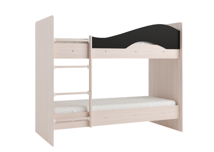 Детская  двухъярусная кровать Мая с 2 ящиками на щитах, корпус Млечный дуб, фасад Венге в Ирбите - изображение 3