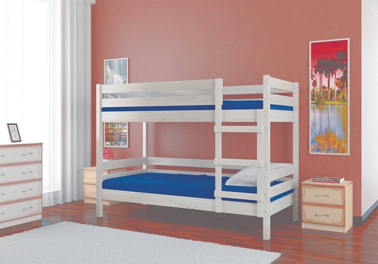 Кровать детская Джуниор двухъярусная (Белый Античный) в Ревде - изображение 1