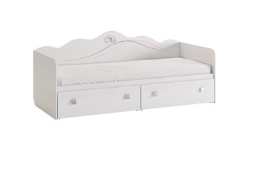 Детская кровать Фэнтези с ящиками, белый рамух в Кушве