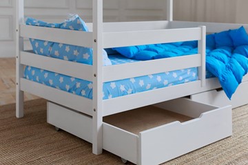 Двухэтажная детская кровать Домик с ящиками, цвет белый в Каменске-Уральском - предосмотр 3