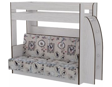 Детская 2-этажная кровать Омега-17 с диваном (Ясень анкор) в Первоуральске