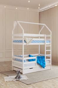 Двухэтажная детская кровать Домик с ящиками, цвет белый в Новоуральске - предосмотр 6