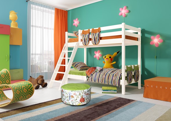 Детская 2-этажная кровать Соня, Вариант 10 Белый в Кушве - изображение