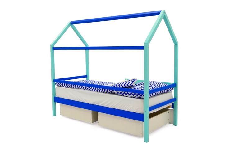 Кровать-домик детская Svogen синий-мятный в Екатеринбурге - изображение 4