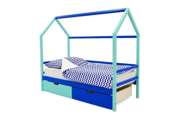 Кровать-домик детская Svogen синий-мятный в Екатеринбурге - изображение 3