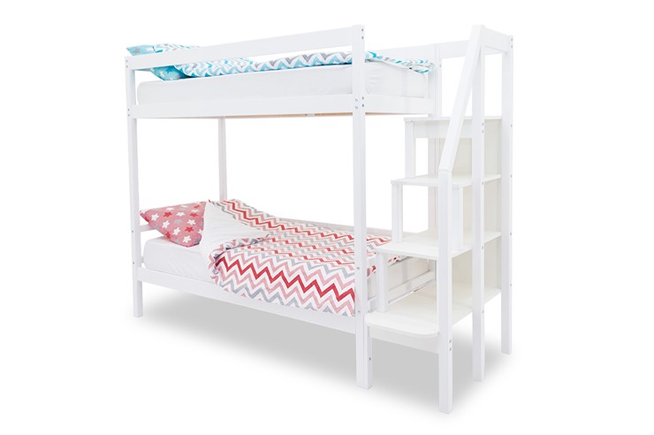 Детская двухъярусная кровать Svogen белый в Кушве - изображение 2