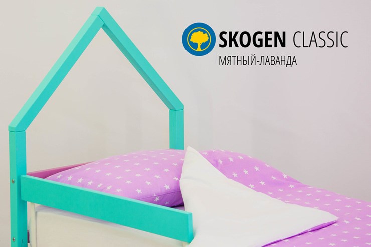 Кровать-домик мини Skogen мятный-лаванда в Екатеринбурге - изображение 3