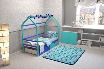 Кровать-домик детская Svogen синий-мятный в Екатеринбурге - предосмотр 6