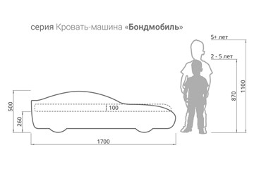 Детская кровать-машина Бондимобиль белый в Екатеринбурге - предосмотр 5