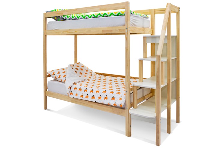 Детская 2-х ярусная кровать Svogen натура в Ревде - изображение 2