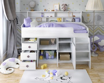 Кровать-чердак в детскую Малыш-5, цвет Винтерберг в Верхней Салде - предосмотр 3