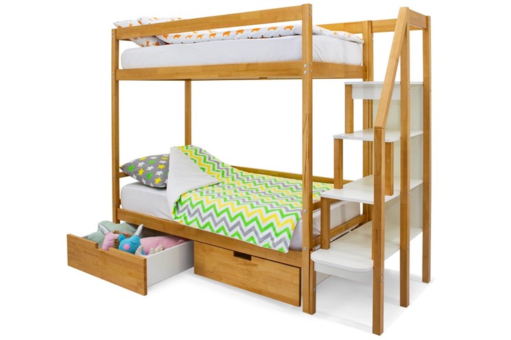 Детская 2-ярусная кровать Svogen дерево в Первоуральске - изображение 5