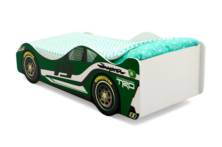 Кровать-машина детская Супра зеленая в Екатеринбурге - изображение 4