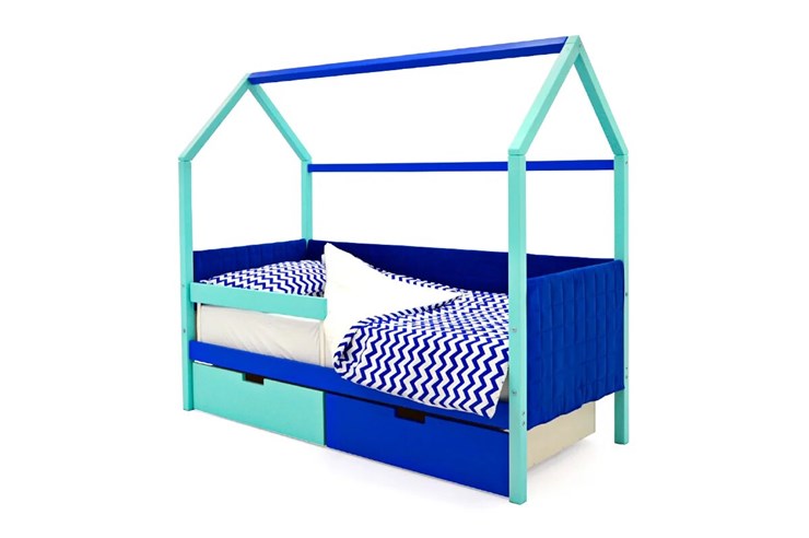 Кровать-домик детская Svogen, мятный-синий мягкая в Екатеринбурге - изображение 3