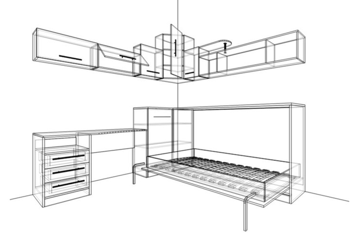 Детская кровать-шкаф Горизонтальная в кофейных тонах, Дуб Кальяри/Имбирь (900х2000) в Кушве - изображение 3