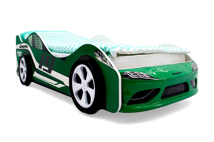 Кровать-машина детская Супра зеленая в Екатеринбурге - изображение 2