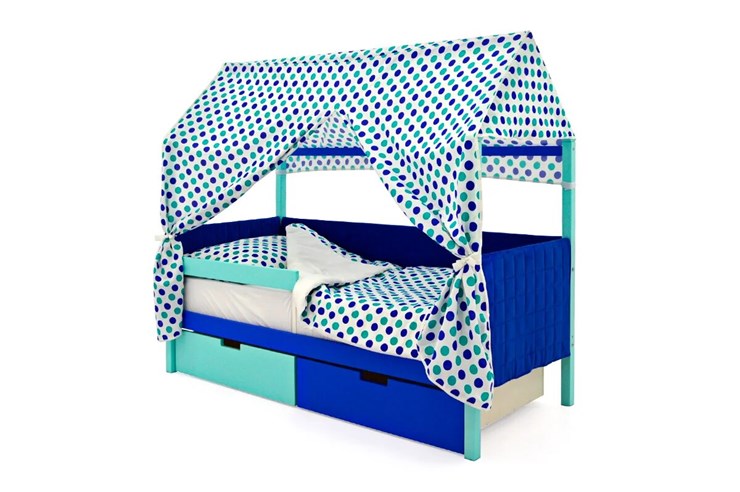 Кровать-домик детская Svogen, мятный-синий мягкая в Екатеринбурге - изображение 1