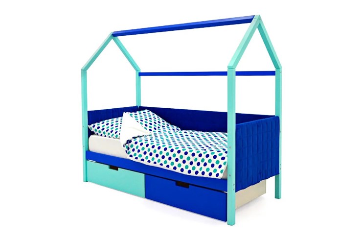 Кровать-домик детская Svogen, мятный-синий мягкая в Екатеринбурге - изображение 4