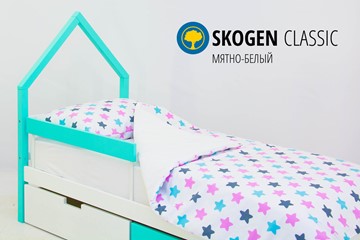 Кровать-домик детская мини Skogen белый-мятный в Екатеринбурге - предосмотр 3
