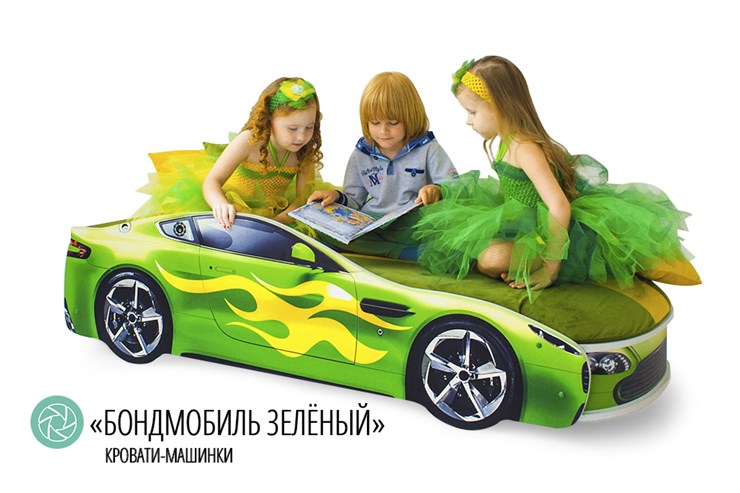 Кровать-машина Бондимобиль зеленый в Екатеринбурге - изображение 2