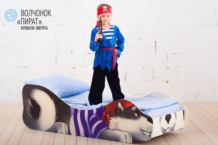 Детская кровать-зверёнок Волчонок-Пират в Екатеринбурге - изображение 1