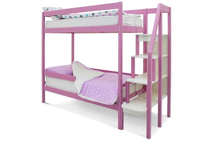 Детская двухэтажная кровать Svogen розовый в Екатеринбурге - изображение 3