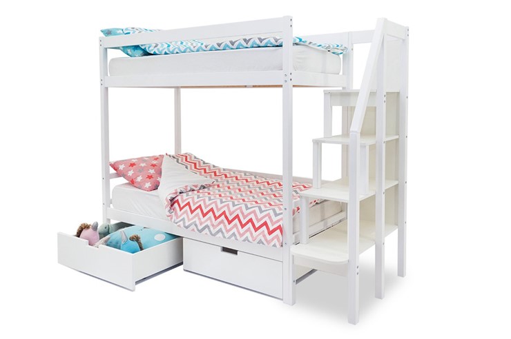 Детская двухъярусная кровать Svogen белый в Первоуральске - изображение 5