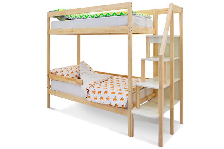 Детская 2-х ярусная кровать Svogen натура в Ревде - изображение 3