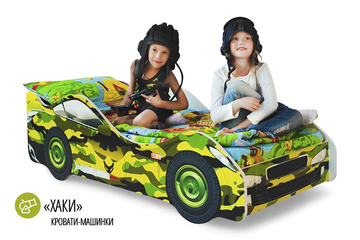 Детская кровать-машина Хаки в Екатеринбурге - изображение 1