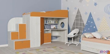 Детская кровать-шкаф Кадет-1, корпус Винтерберг, фасад Оранжевый в Первоуральске