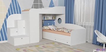 Детская кровать-шкаф Кадет-2, корпус Белое дерево, фасад Белое дерево в Каменске-Уральском