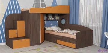 Детская кровать-шкаф Кадет-2, корпус Бодего, фасад Оранжевый в Первоуральске