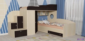 Детская кровать-шкаф Кадет-2, корпус Дуб, фасад Венге в Екатеринбурге
