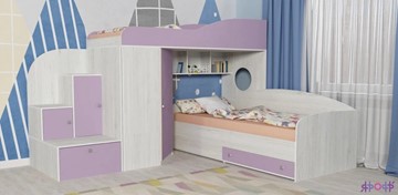 Детская кровать-шкаф Кадет-2, корпус Винтерберг, фасад Ирис в Екатеринбурге