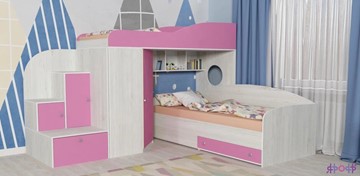 Детская кровать-шкаф Кадет-2, корпус Винтерберг, фасад Розовый в Ревде