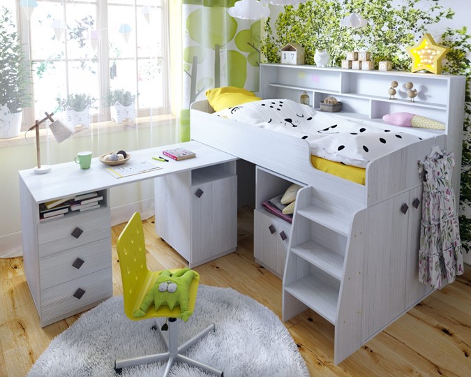 Кровать-чердак в детскую Малыш-5, цвет Винтерберг в Красноуфимске - изображение 7