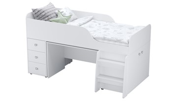 Кровать с лестницей с рабочей зоной POLINI Kids Simple 4500 Белый в Артемовском - предосмотр 6