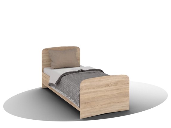 Односпальная кровать ВЕГА Кровать Кр-08 900 с плоским основанием (Сонома) в Богдановиче - изображение