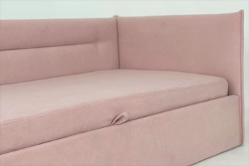 Кровать в детскую 0.9 Альба (Тахта), нежно-розовый (велюр) в Кушве - предосмотр 4