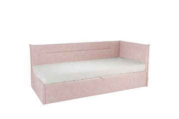 Кровать в детскую 0.9 Альба (Тахта), нежно-розовый (велюр) в Каменске-Уральском