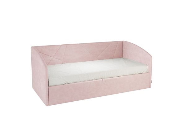 Кровать в детскую 0.9 Бест (Софа), нежно-розовый (велюр) в Кушве - изображение